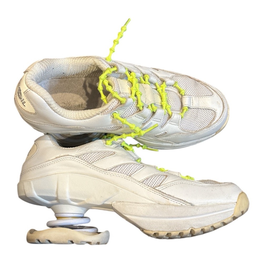 Z-coil White and Neon Yellow Athletic Sneakers